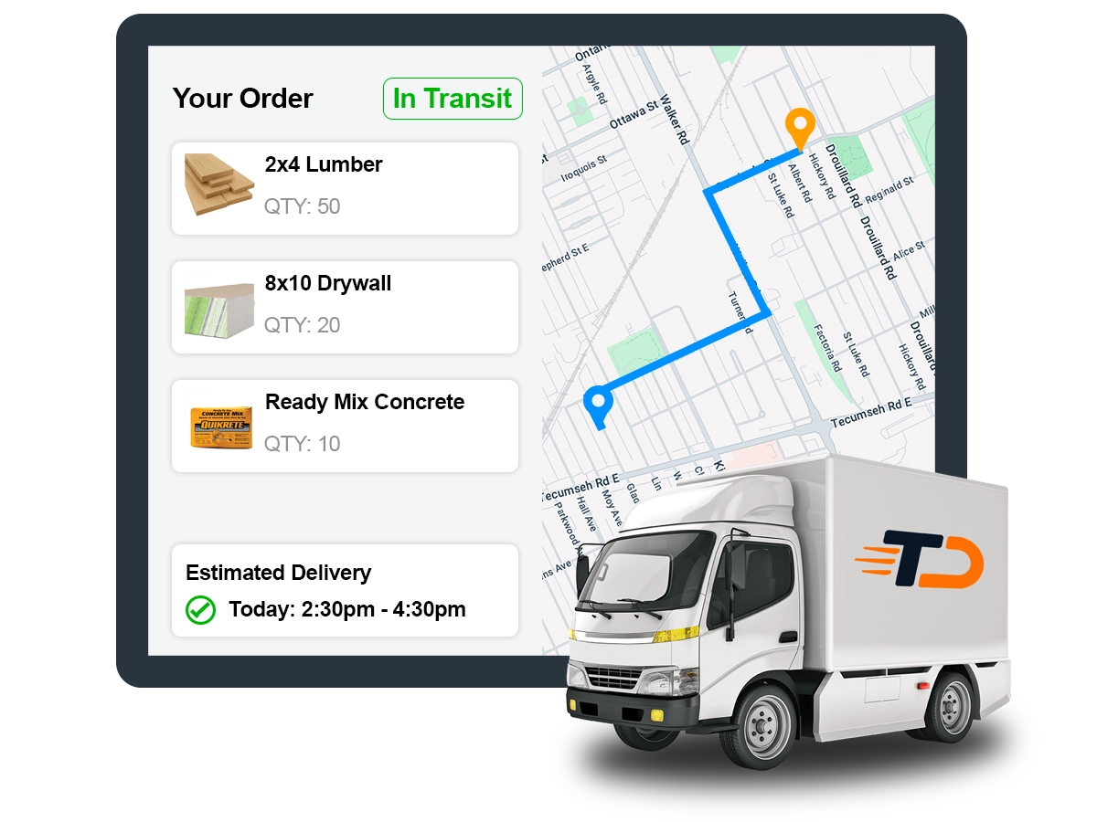 TradeDash order tracking and delivery